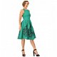 Dolly and Dotty, Annie Floral Dress in Green. Swing jurk in groen met geborduurde rok. - 1 - Thumbnail