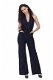 Collectif, Bella Jumpsuit. Leuke pinup jumsuit in navy blauw. - 1 - Thumbnail