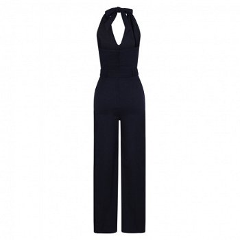 Collectif, Bella Jumpsuit. Leuke pinup jumsuit in navy blauw. - 3