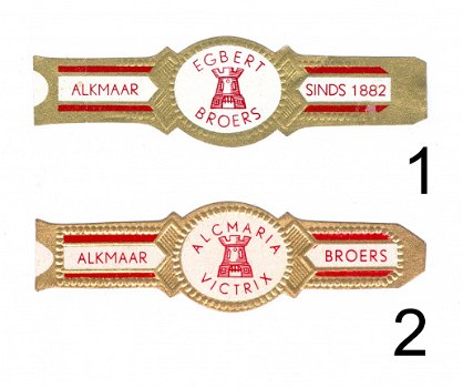 Zonder merk (type Agio) - Reclamebandjes Egbert Broers & Alcmaria Victrix, Alkmaar - 1