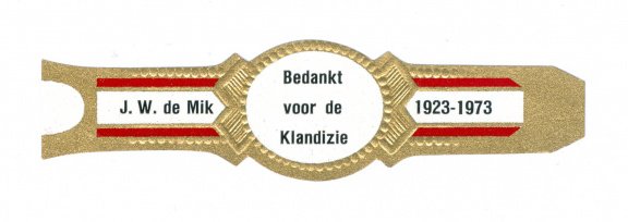 Zonder merk (type Agio) - Reclamebandje J W de Mik, Gorinchem - 1