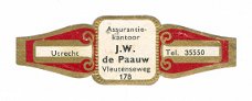 Zonder merk (type Carl Upmann) - Reclamebandje Assurantiekantoor J W de Paauw, Utrecht