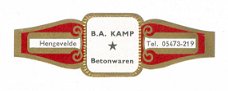 Zonder merk (type Carl Upmann) - Reclamebandje B A Kamp Betonwaren, Hengevelde