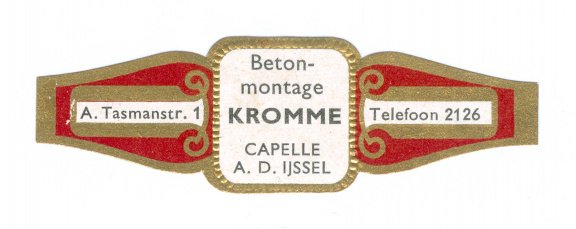 Zonder merk (type Carl Upmann) - Reclamebandje Betonmontage Kromme, Capelle ad IJssel - 1