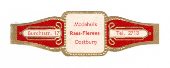 Zonder merk (type Carl Upmann) - Reclamebandje Modehuis Raes-Fierens, Oostburg - 1