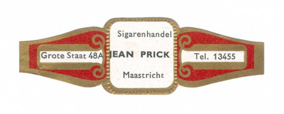 Zonder merk (type Carl Upmann) - Reclamebandje Sigarenhandel Jean Prick, Maastricht - 1