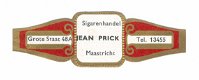 Zonder merk (type Carl Upmann) - Reclamebandje Sigarenhandel Jean Prick, Maastricht - 1 - Thumbnail