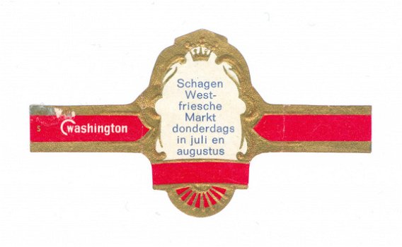 Washington (type In Memorial met S) - Reclamebandje West-Friesche Markt, Schagen - 1