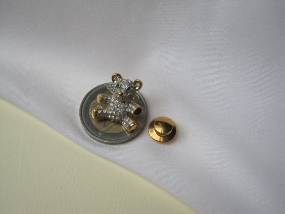 Broche steek pin Swarovski kristal kleine beer 1.8x1.7 cm - Afbeelding 6