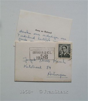 [1958] Poststuk, stempel wereldtentoonstelling BRUSSEL 1958 - 1