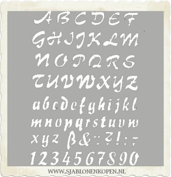 Sjabloon XL sierlijk alfabet 43x56cm letters ca. 6cm - 2