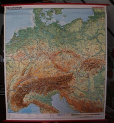 Schoolkaart van Midden Europa.