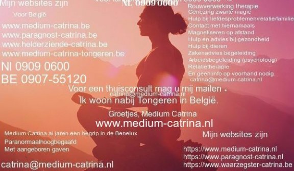 Medium Catrina Erkend Paragnost helderziende Limburg Tongeren Hasselt België 20 kilometer NL - 1