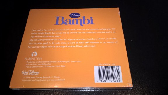 Bambi walt disney lees mee cd nieuw en geseald - Afbeelding 2