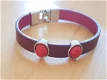 Leren armband rood - 1 - Thumbnail