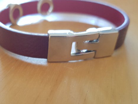 Leren armband rood - 2