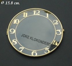 Pendule deur / wijzerplaat = bol glas 39224