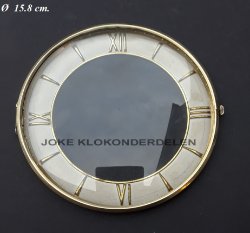 Pendule deur / wijzerplaat = bol glas 38537