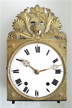 Antieke Franse Comtoise Klok, type “zonnetje” ca. 1830/40
