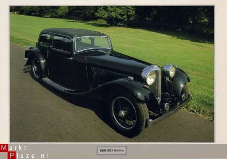 POSTER 1936 JAGUAR SS1 AIRLINE - 1