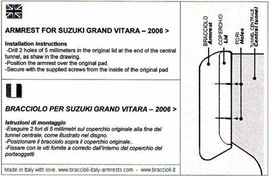 Armsteun Suzuki Grand Vitara II 3-drs 06-14 skai Braccioli - 6