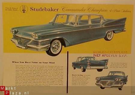 1958 STUDEBAKER COMMANDER-CHAMPION 4-DOOR LEAFLET - 1