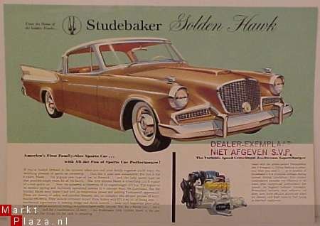 1958 STUDEBAKER GOLDEN HAWK LEAFLET - 1