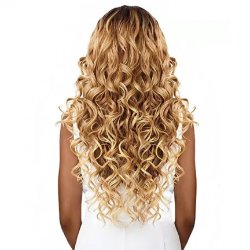 SWISS LACE FRONT PRUIK LANG GOUDBLOND KRULLEND HAAR MODEL JERICKA
