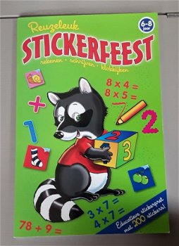 Reuzeleuk Stickerfeest - rekenen/schrijven/klok kijkenn (nieuw) - 1