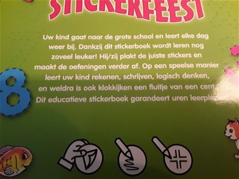 Reuzeleuk Stickerfeest - rekenen/schrijven/klok kijkenn (nieuw) - 4