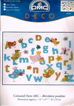 DMC BORDUURPAKKET ,COLOURED HENS ABC BK 892 - 1