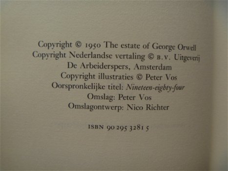 George Orwell - 1984 - hardcover - illustraties Peter Vos - 1e druk - 4