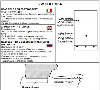 Armsteun VW Golf V / VI 03-13 / Jetta 05-11 skai Braccioli - 5