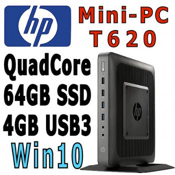 HP t620 Mini-PC QuadCore 1.5Ghz | 4GB | 64GB SSD | Win 10 - 1