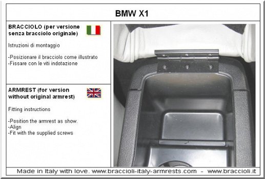 Armsteun BMW X1 E84 09-15 skai Braccioli - 5