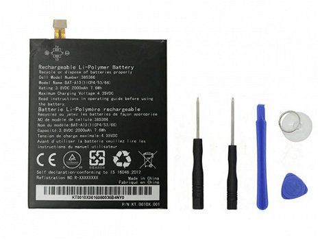 Ricarica BAT-A13 batteria cellulare Acer 385366 1ICP4/53/66 - 1