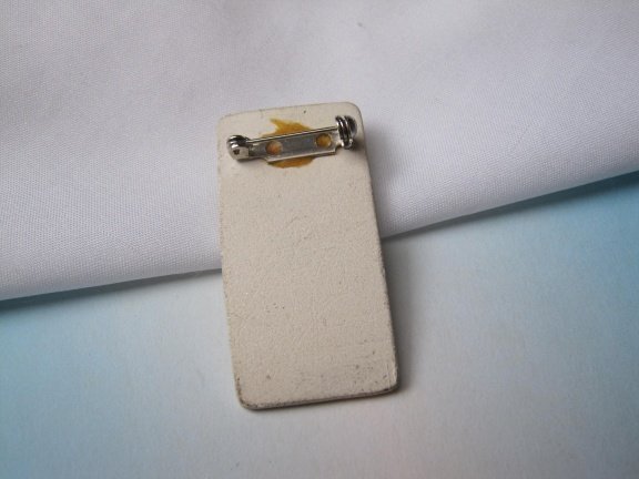 Broche keramiek porselein theater van de huil en lach harlekijn 2.7x2.4 cm - Afbeelding 2