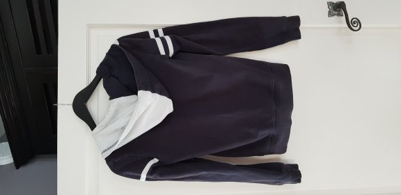 Armani Junior blauw wit vest met capuchon maat 170/176 - 3