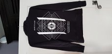 Ashestodust zwarte sweater met capuchon hoodie maat xs maat 164/170