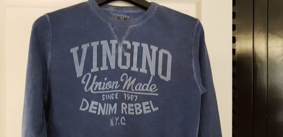 Vingino vintage jeans blauwe trui maat 16/176 - 2