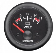 Voltmeter 24V (16-32V) D52mm zwart