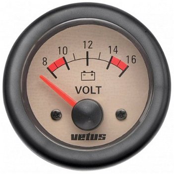 Voltmeter 12V (10-16V) D52mm beige - 1