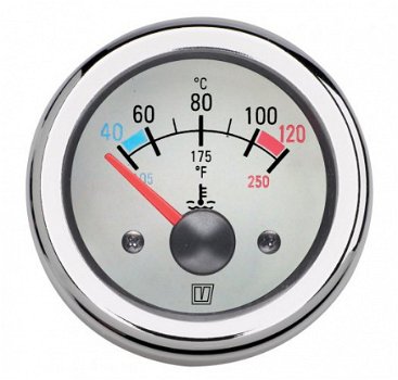Temperatuurmeter 24V 120ºC D52mm wit - 1