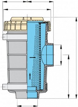 Koelwaterfilter type 1320 aansluiting 38mm G1 1/2 - 2