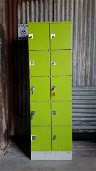 Vintage locker Schoollockers lockerkast kluisjekast zwembadlocker 10-deurs - 2