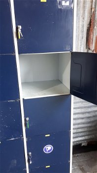 Vintage locker Schoollockers lockerkast kluisjekast zwembadlocker 10-deurs - 7