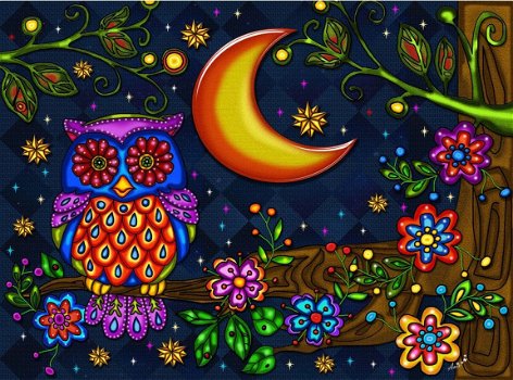 JaCaRou Puzzles - Owl Night Long - 1000 Stukjes - 1