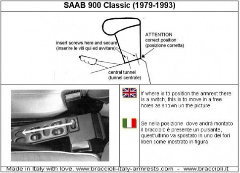 Armsteun Saab 900 Classic 87-94 skai Braccioli - 5