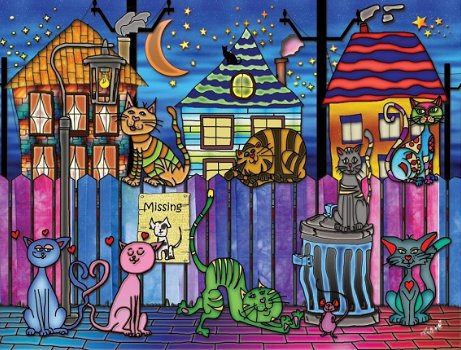 JaCaRou Puzzles - The Backstreet Cats - 1000 Stukjes - 1