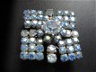 Broche, vierkant blauw jaren '50...3 x 3 cm - 1 - Thumbnail